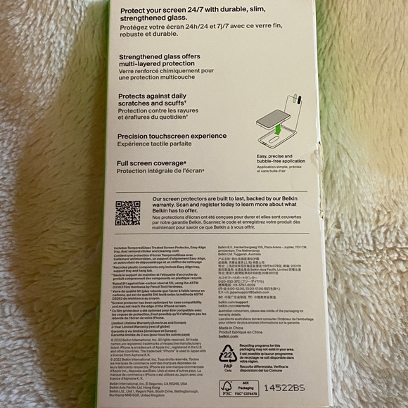 Belkin ScreenForce TemperedGlass Treated Screen Protector for iPhone 14 Pro NWT - Picture 7 of 7